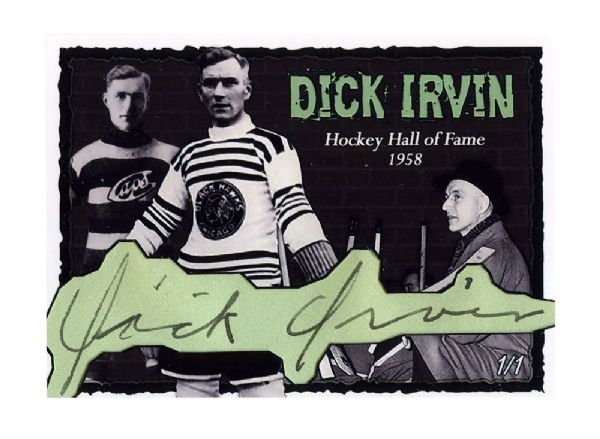 Deceased HOFer Dick Irvin Signed Limited-Edition Custom-Made Hockey Card