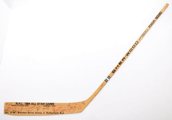 1984 NHL All-Star Game Team-Signed Stick by 29 with Gretzky, Yzerman, Bourque and Others 