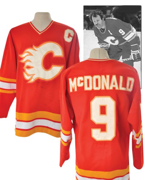 Lanny McDonalds 1985-86 Calgary Flames Game-Worn Captains Jersey - Nice Game Wear! - Now Photo-Matched!