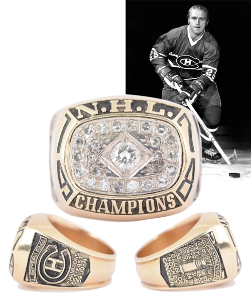 Jacques Lemaires 1977-78 Montreal Canadiens Stanley Cup Championship 14K Gold and Diamond Ring with His Signed LOA