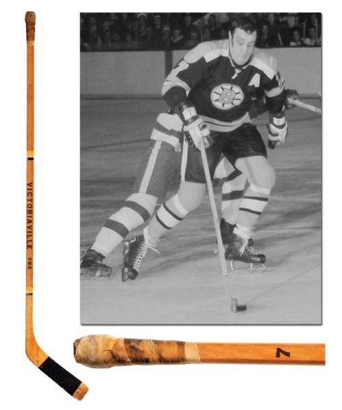 Phil Espositos Late-1960s Early-1970s Boston Bruins Victoriaville Game-Used Stick