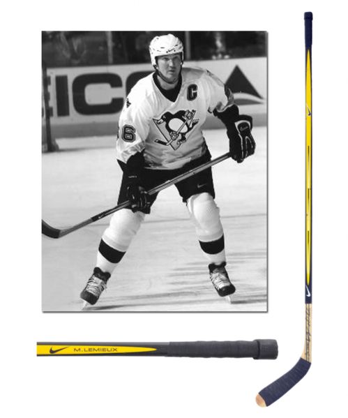 Mario Lemieuxs Early-2000s Pittsburgh Penguins Signed Nike Game-Used Stick 
