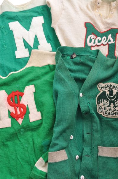 Vintage Markham Millionaires, Aces and Other Markham Teams Hockey Jersey and Jacket Collection of 7