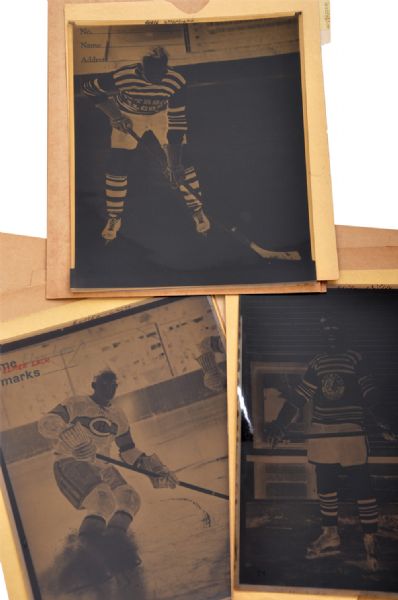 Collection of 104 Large Size Vintage NHL and Other Leagues Hockey Negatives 