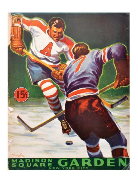 March 7h 1943 Rangers vs Maple Leafs Multi-Signed Program - Ted Kennedy 1st Game and 1st Point! 