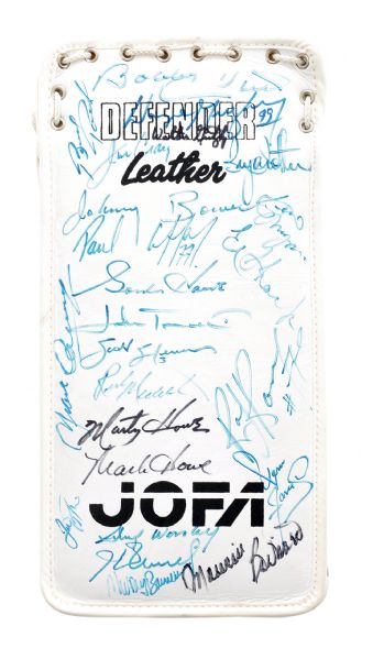 Vintage Jofa Goalie Blocker Signed by 34 with Gretzky, Rocket Richard, Howe and Others