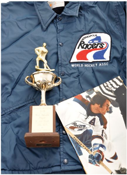 Bob Sicinskis 1974-77 WHA Indianapolis Racers Collection with Trophy,<BR> Team Jacket and More