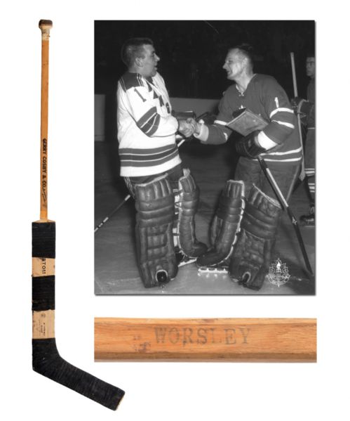 Gump Worsleys Early-1960s New York Rangers Signed CCM Game-Used Stick