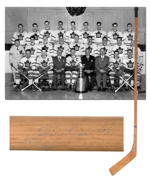Toronto Maple Leafs 1948-49 Stanley Cup Champions Team-Signed Stick by 19 w/ Barilko