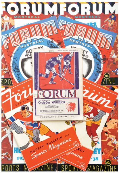 Montreal Forum / Montreal Canadiens 1930s Program Collection of 9 