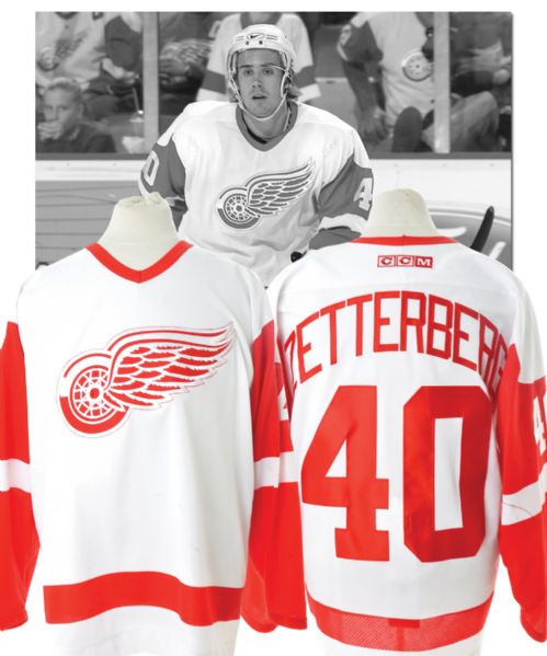 Henrik Zetterbergs 2002-03 Detroit Red Wings Game-Worn Rookie Season Jersey