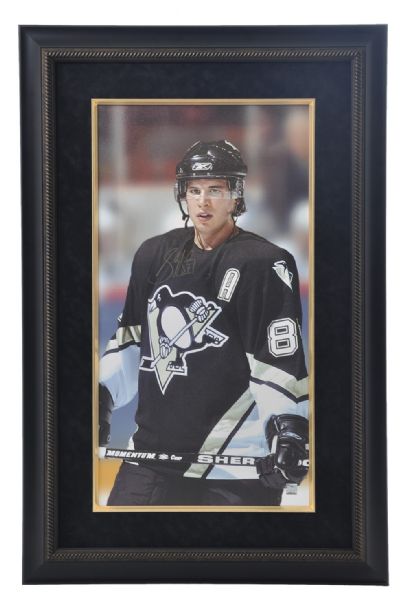Sidney Crosby Pittsburgh Penguins Signed Framed Photo and Signed Framed Canvas with COAs (2) 
