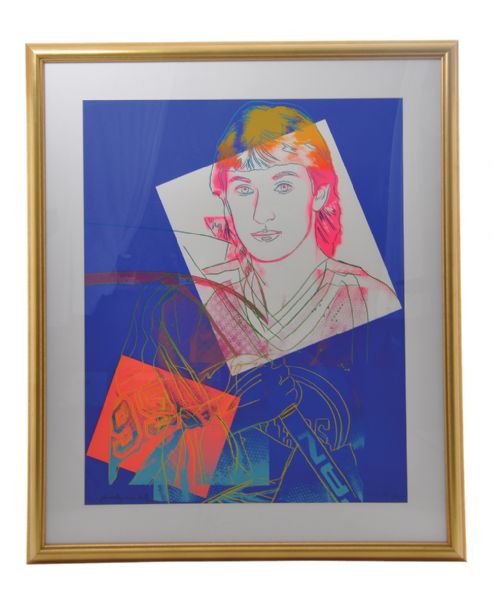 Andy Warhols 1984 "Wayne Gretzky #99" Framed Limited-Edition Screenprint Signed by Warhol and Gretzky with COA (43" x 51")