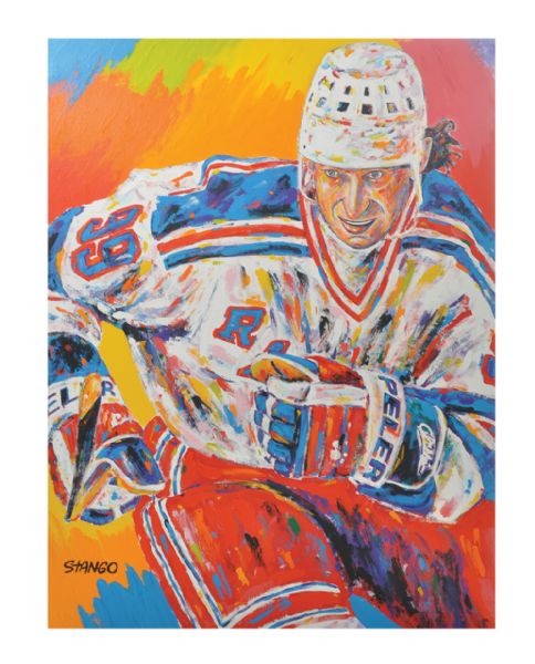 Amazing Wayne Gretzky Original Oil Painting on Canvas by John Stango <br>(40" x 52 1/2")
