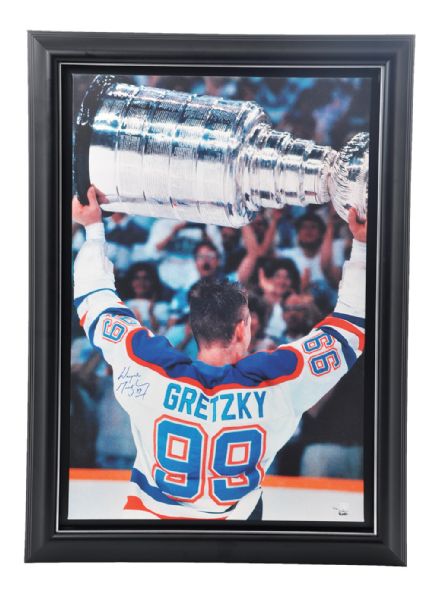 Wayne Gretzky Edmonton Oilers "1988 Stanley Cup" Signed Limited-Edition Framed Print on Canvas with WGA COA #1/199 (31" x 43") 