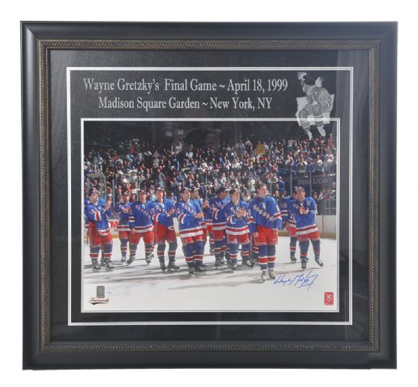 Wayne Gretzky New York Rangers Final Farewell Signed Framed WGA Display <br>Collection of 3