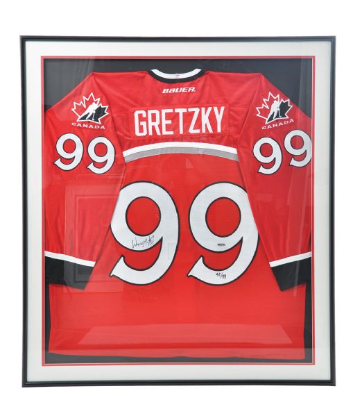 Wayne Gretzky Signed Framed Limited-Edition Team Canada Olympic Jersey with UDA COA #42/99 (36" x 40 1/2") 