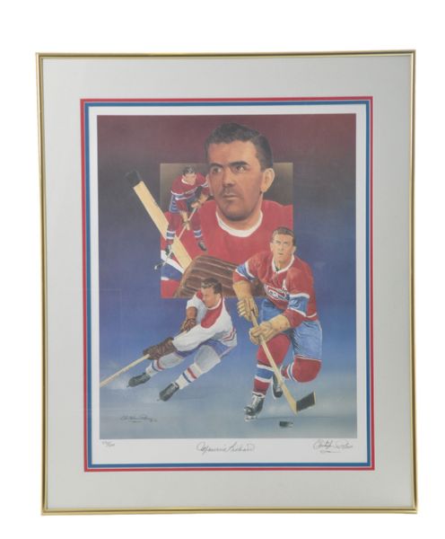 Christophe Paluso "Maurice Richard" Limited-Edition Framed Lithograph Signed by Maurice Richard and Artist #470/500 (23" x 28") 