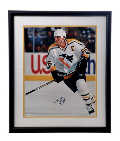 Mario Lemieux Signed Framed Photo Collection of 3 with COAs 
