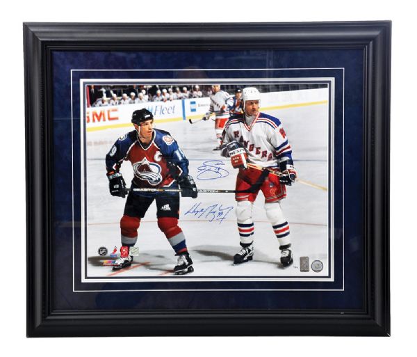 Wayne Gretzky and Joe Sakic Dual-Signed Limited-Edition Framed Photo with WGA COA  #1/99 (25 1/2" x 29 1/2") 