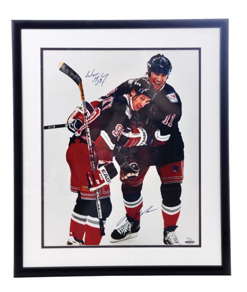 Wayne Gretzky and Marc Messier Dual-Signed Limited-Edition Framed Photo Collection of 2 with UDA and Steiner COAs (21 1/2" x 25 1/2"/ 22" x 26") 