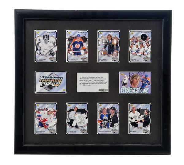 Wayne Gretzky Signed Framed Upper Deck Card Display Collection of 2 with UDA COAs 