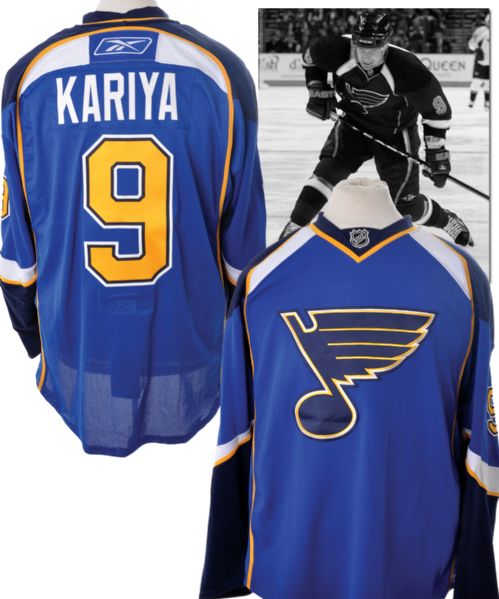 Paul Kariyas 2007-08 St. Louis Blues Signed 1st Home Game of Season <BR>Game-Worn Jersey