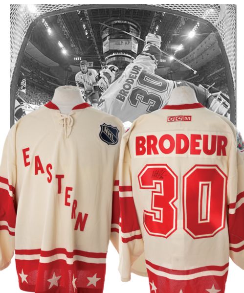 Martin Brodeurs 2004 NHL All-Star Game Signed Eastern Conference Game-Worn Jersey with LOA