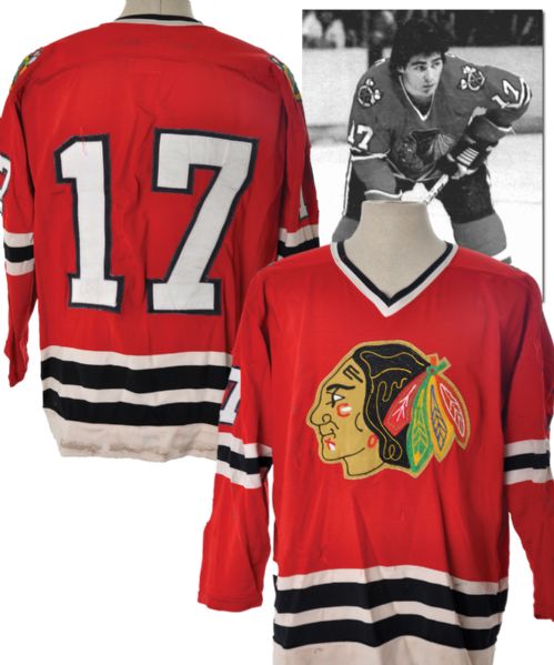 Alain Daigles 1978-79 Chicago Black Hawks Game-Worn Jersey <br>- Numerous Team Repairs!