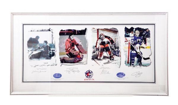 Toronto 2000 NHL All-Star Game Artist Proof Framed Poster Signed by Bower, Esposito, Fuhr and Joseph (22 1/2" x 41") 