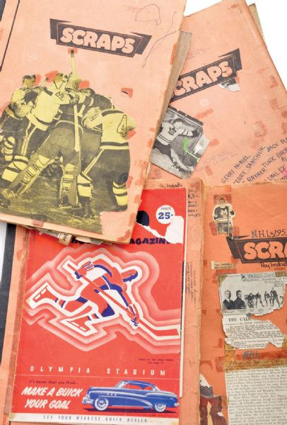 1950s Hockey Scrapbooks (4) with Autographs of Pratt, Bun Cook and Others 