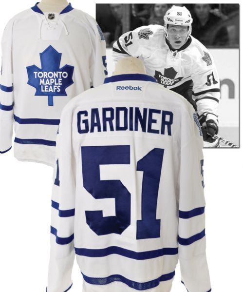 Jake Gardiners 2013-14 Toronto Maple Leafs Game-Worn Away Jersey with Team COA 