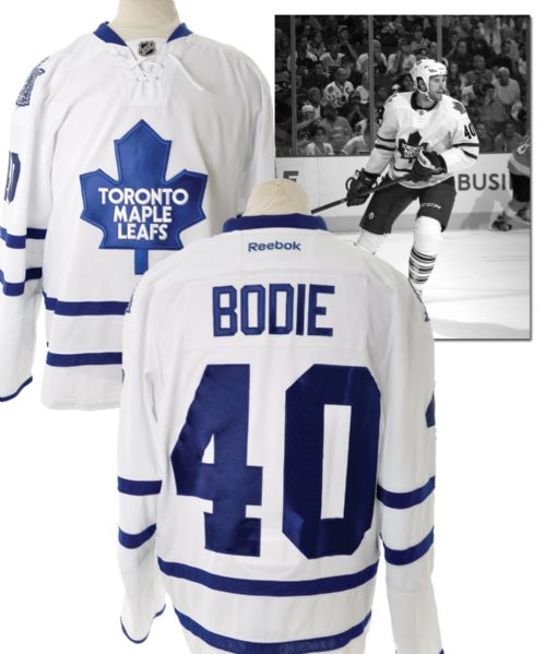 Troy Bodies 2013-14 Toronto Maple Leafs Game-Worn Away Jersey with Team COA 