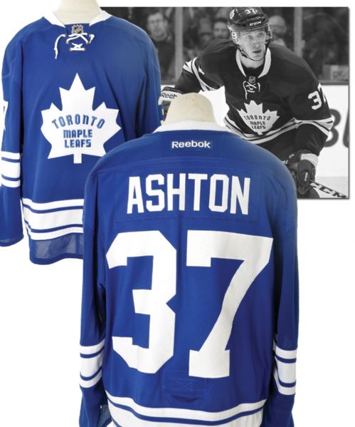 Carter Ashtons 2013-14 Toronto Maple Leafs Game-Worn Third Jersey with Team COA 