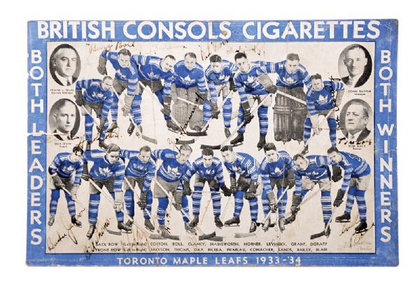 Toronto Maple Leafs 1933-34 Team-Signed Picture with PSA/DNA LOA <br>- 7 Deceased HOFers!