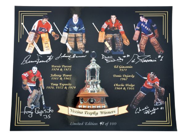 Vezina Trophy Winners and Original Six HOF Defensemen Multi-Signed Limited-Edition Photos (11" x 14")