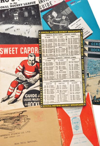 1930s/40s NHL Guide and Schedule Collection of 6 