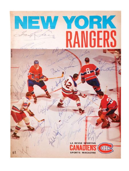 New York Rangers 1969-70 Team-Signed Program by 22 with Terry Sawchuk 