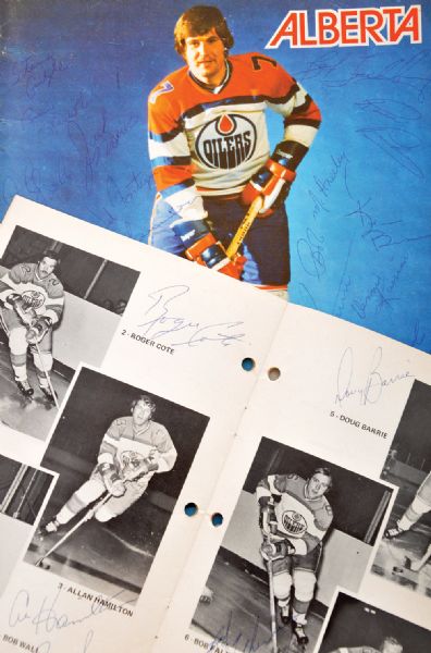 Alberta / Edmonton Oilers 1972-73 and 1973-74 Team-Signed Program and Guide 