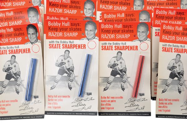 1969-70 Bobby Hull Skate Sharpeners Full Vending Boxes (2 Boxes - 48 Sharpeners)
