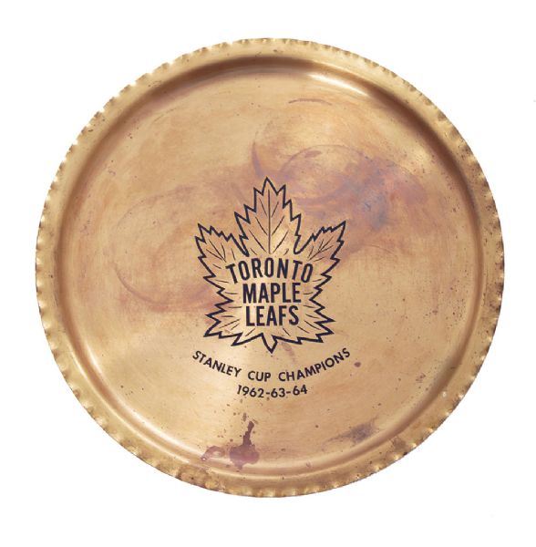 Toronto Maple Leafs 1962-63-64 Stanley Cup Champions Tray from Andy Bathgate Collection 