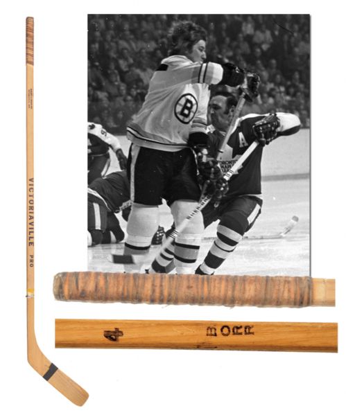 Bobby Orrs Early-1970s Boston Bruins Signed Victoriaville Pro Game-Used Stick