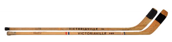 J.C. Tremblays Montreal Canadiens Game-Used Sticks (2) with 1965 Stanley Cup <br>Game-Used Team-Signed Stick