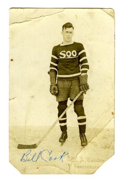 Bill Cook 1920-22 Soo Greyhounds Signed Real Photo Postcard 
