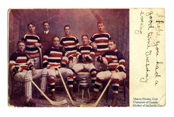 Ottawa Silver Seven 1905 Stanley Cup Champions Postcard 