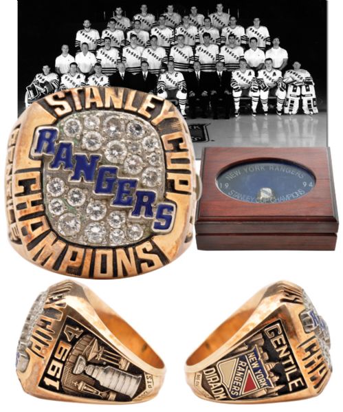John Gentiles 1993-94 New York Rangers Stanley Cup Championship 10K Gold and Diamond Ring with Presentation Box and LOAs