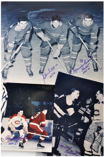 Deceased HOFer Maurice "Rocket" Richard Autograph Collection of 6 