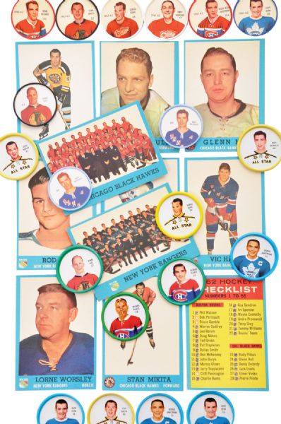 1962-63 Topps Hockey Near Complete Set (64/66) Plus 1960-63 Shirriff Hockey Coins (94)