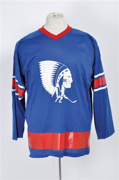 AHL Springfield Indians 1974-75 Game-Worn #7 Jersey with LOA - Short-Lived Style!