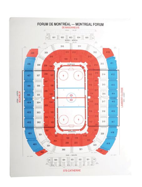 Seating Chart from the Montreal Forum (33” x 43”)